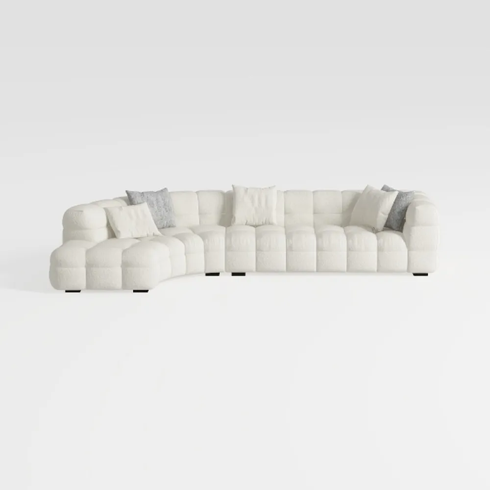 127'' Cloud Sectional Sofa Couch, L Shaped Curved 
