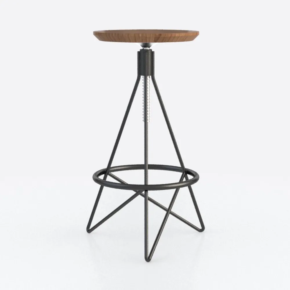 Kalen 29 in. Brown Backless Steel Frame Adjustable