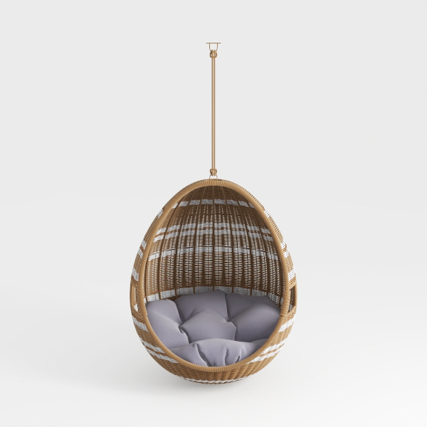 KOUBOO Hanging Rattan Swing Chair with Seat Cushio