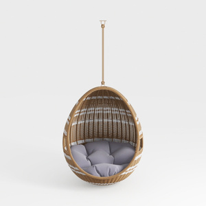 KOUBOO Hanging Rattan Swing Chair with Seat Cushio