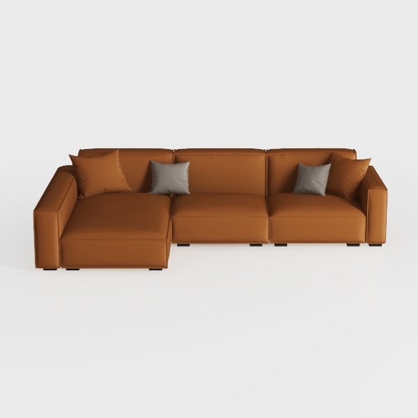 Furnemart Modern L Shape Sectional Sofa with Chais