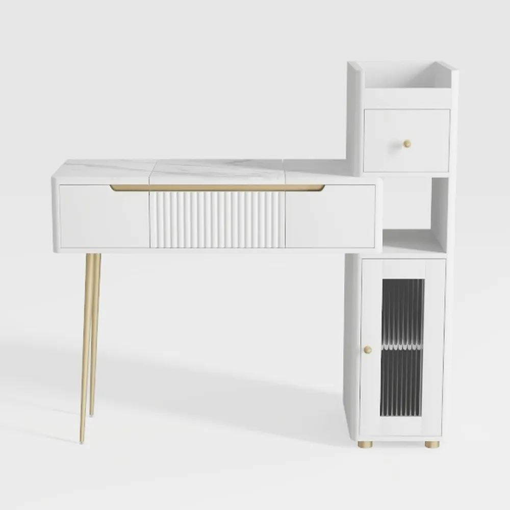 Dripex Makeup Vanity Desk with Large Mirror LED