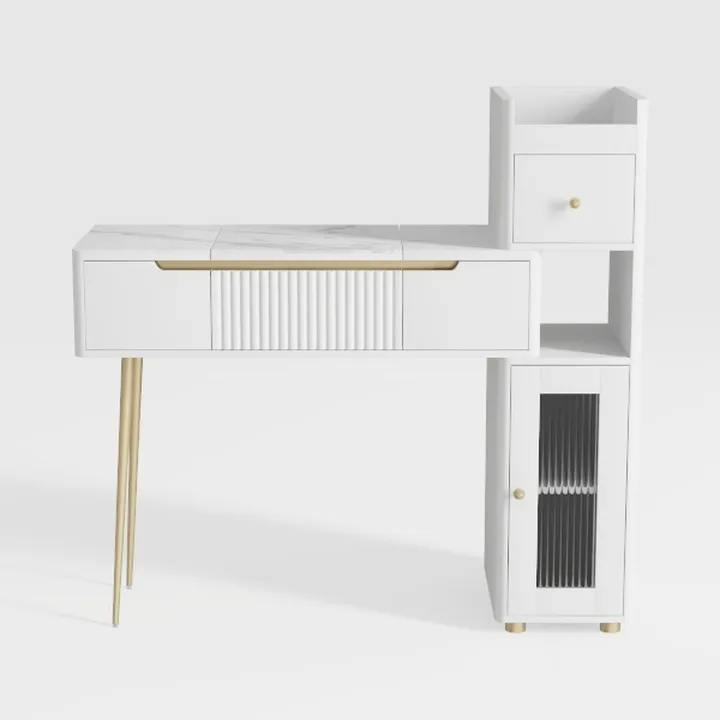 Dripex Makeup Vanity Desk with Large Mirror LED