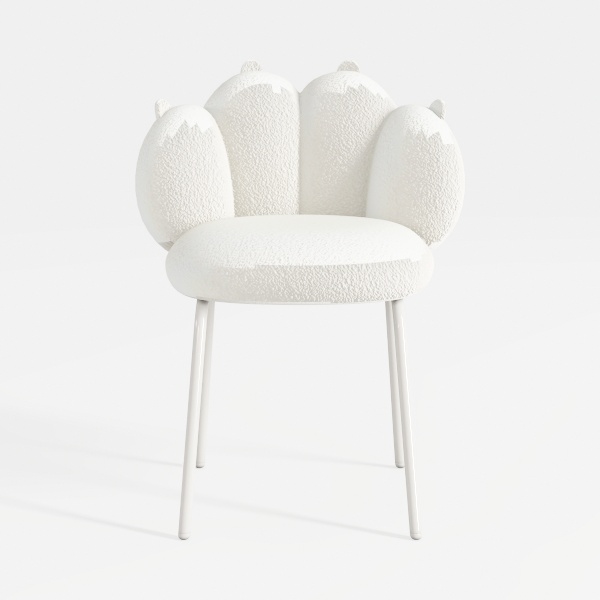 Vanity Stool with Bowknot Backrest Women Girls