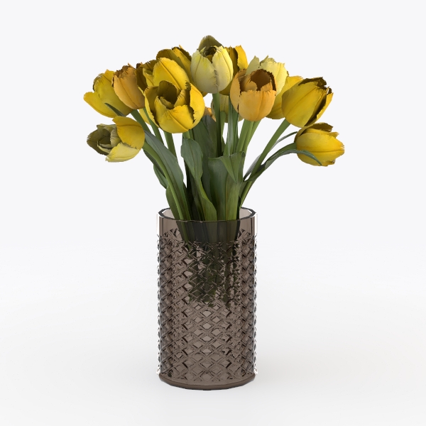 1pc Crystal Gold Flower Vase For Home Decor For Dining Table Decor Flower Pot