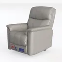 Modern Light Gray Leather Recliner Chair 3D Model Left 45 Degree View