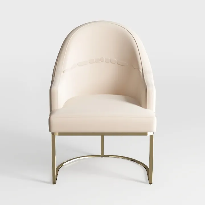 Kirra Cream and Gold Fabric Accent Chair with Meta