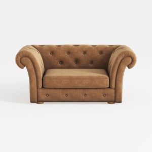 DESIGNER97 66" Chesterfield Faux Leather Sofa, Hig