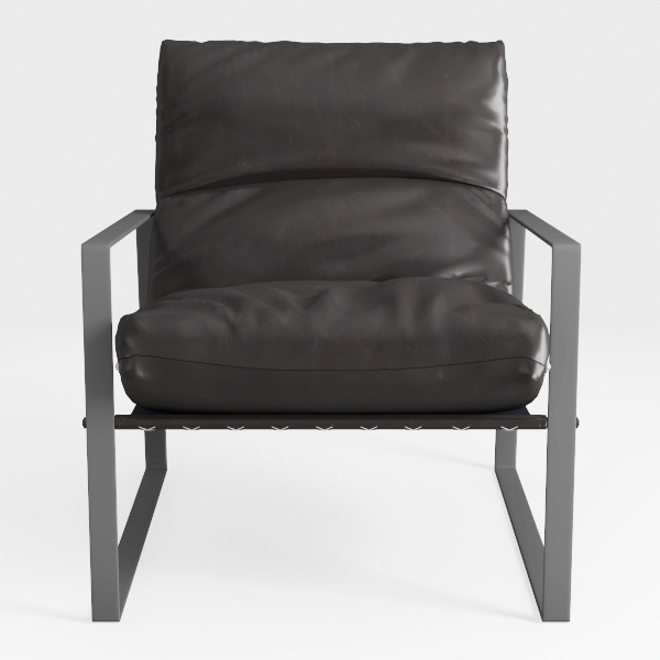 Mid-Century Accent Chair Set of 2, Comfy PU