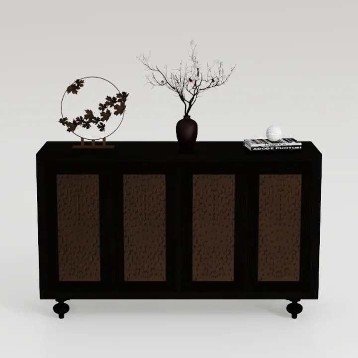 4 Door Rattan Sideboard Buffet Cabinet with