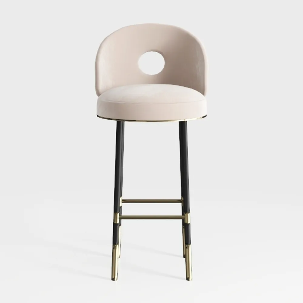 Desi 29.3 in. Open Back Plywood Frame Barstool wit