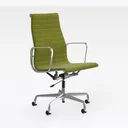 Modern Olive Green Fabric Metal High Back Office Chair 3D Model Right 45 Degree View