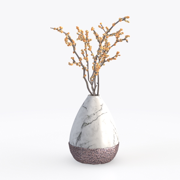 14 inch White Floor Vase for Modern Living Room