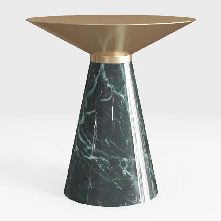OBJET D'ART Small Round Bronze Side Table, Deborah