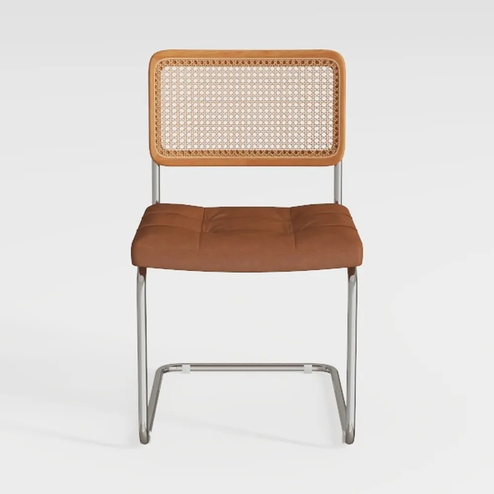 Rattan Dining Chairs Set of 2, Mid Century Modern