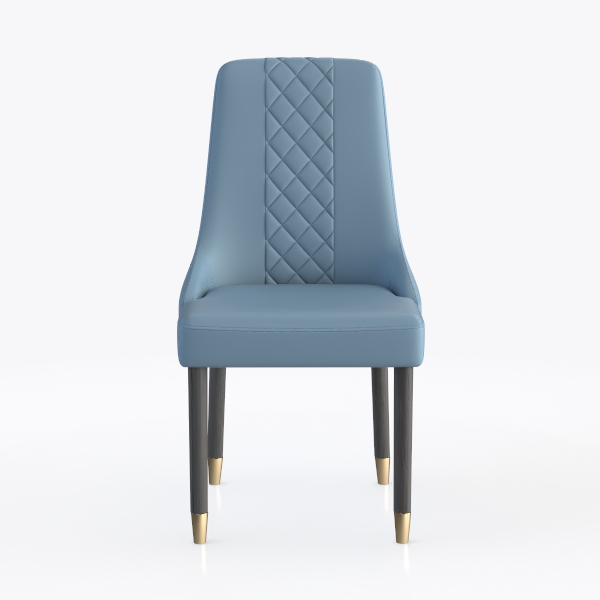 PU Leather Dining Chair with Black Metal Legs