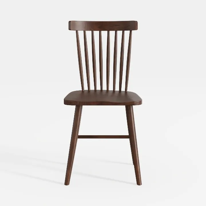 Minimalist Solid Walnut Wood Windsor Dining Chair 3D Model
