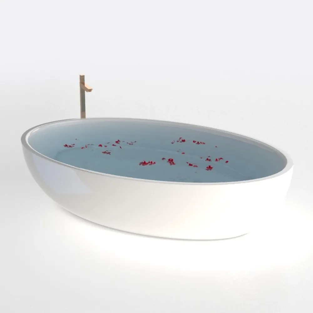 Stone Resin Freestanding Bathtub 71", Elegant