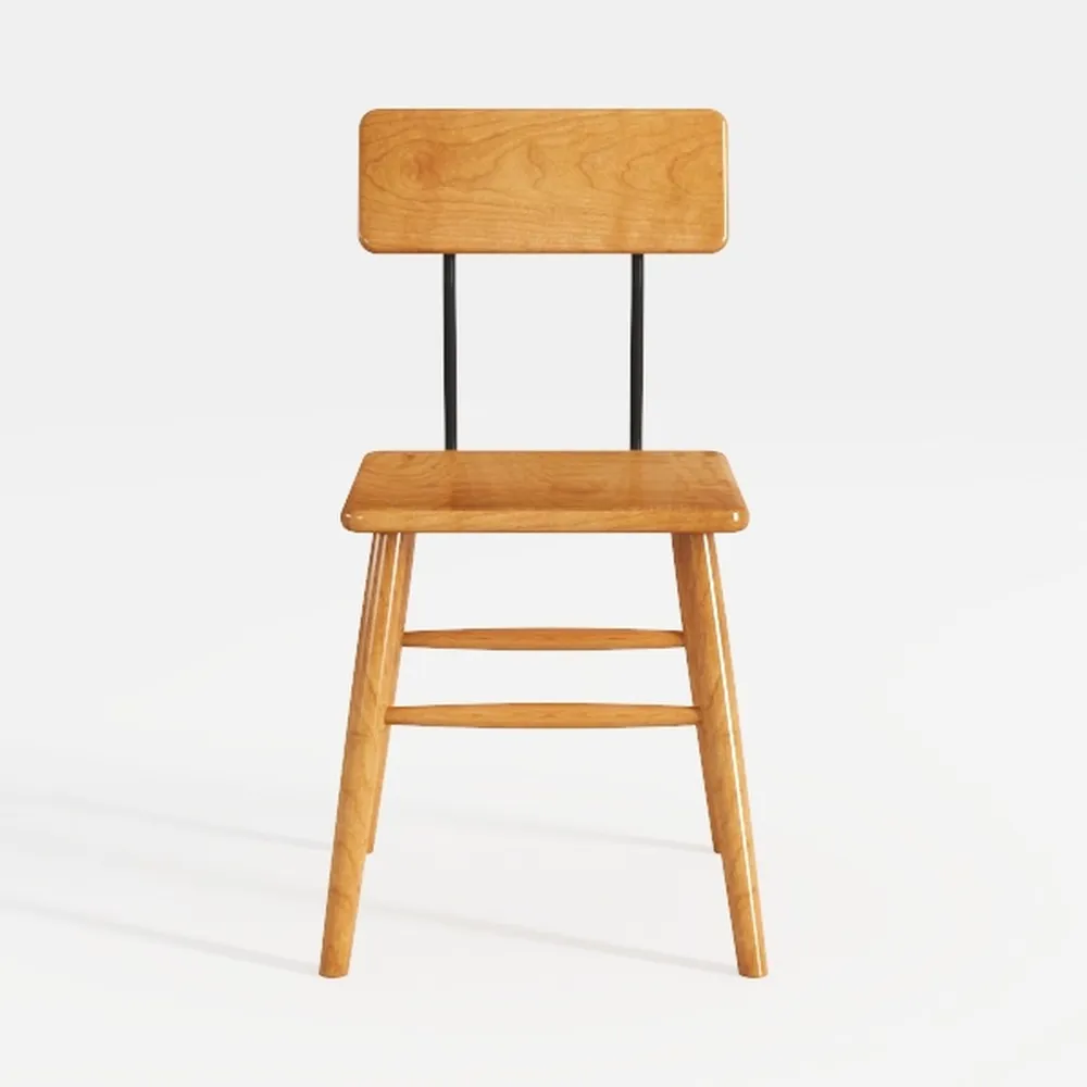 24 in. Light Brown High Back Wood Bar Stool