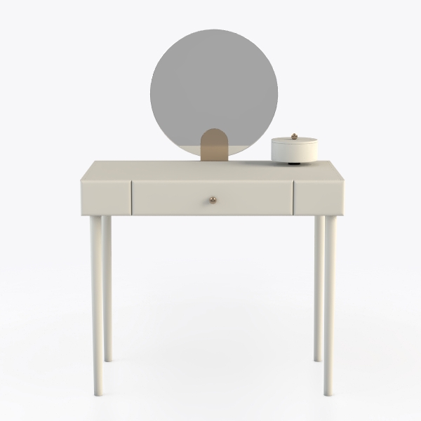 FUNKOCO White Small Desk with Drawers - 40 Inch Wh