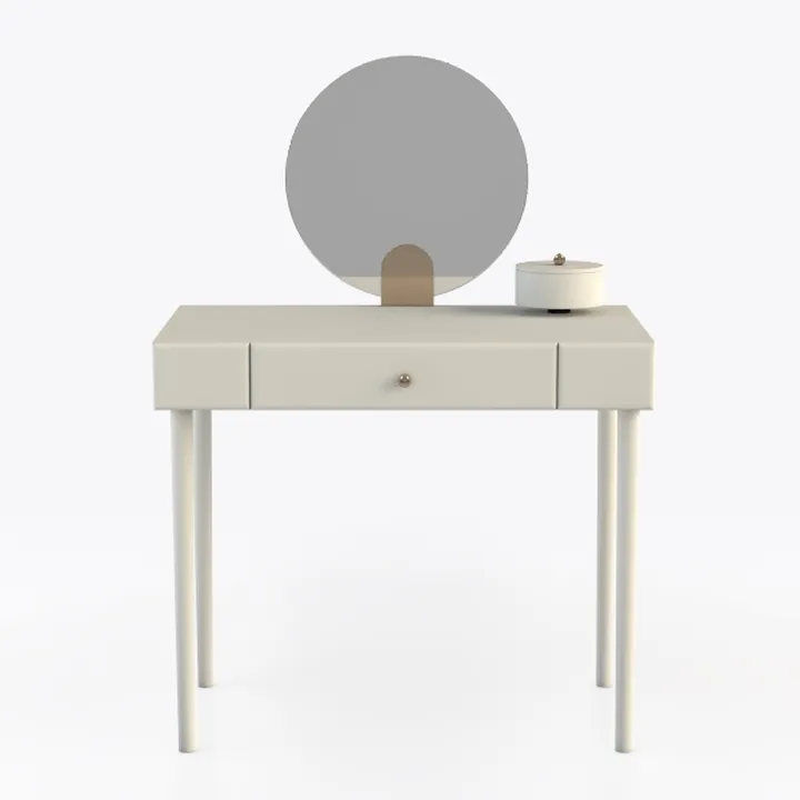 FUNKOCO White Small Desk with Drawers - 40 Inch Wh