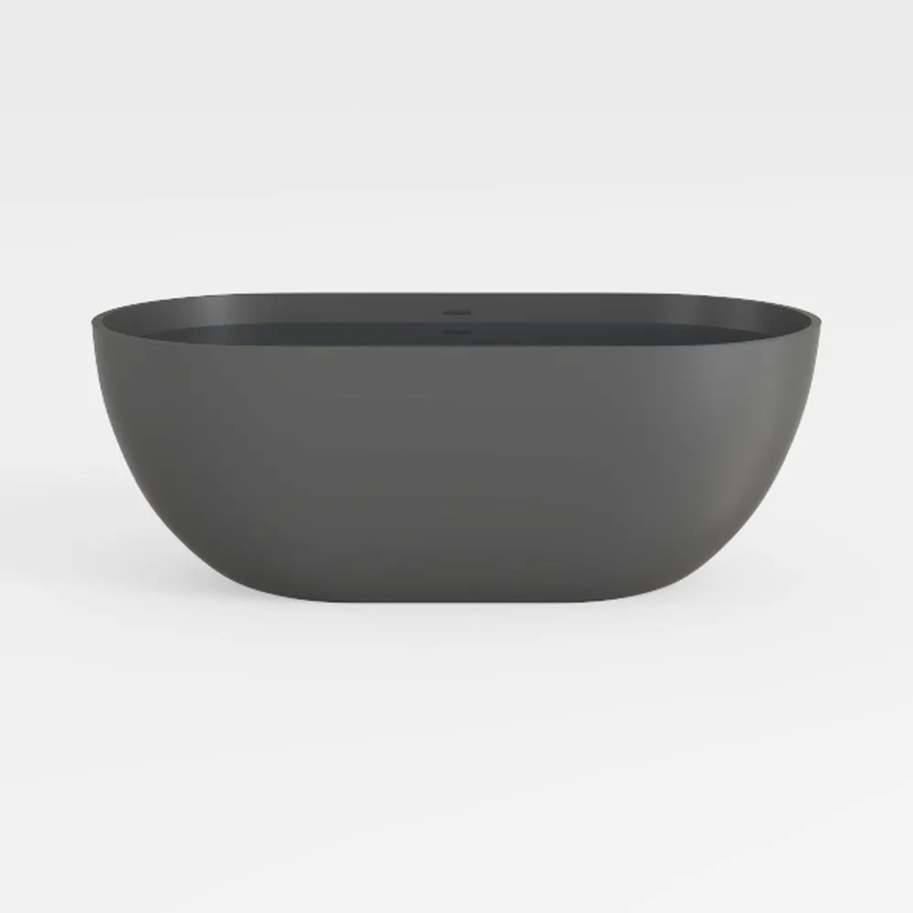 59'' Dark Grey Freestanding Tubs Bathtub Solid