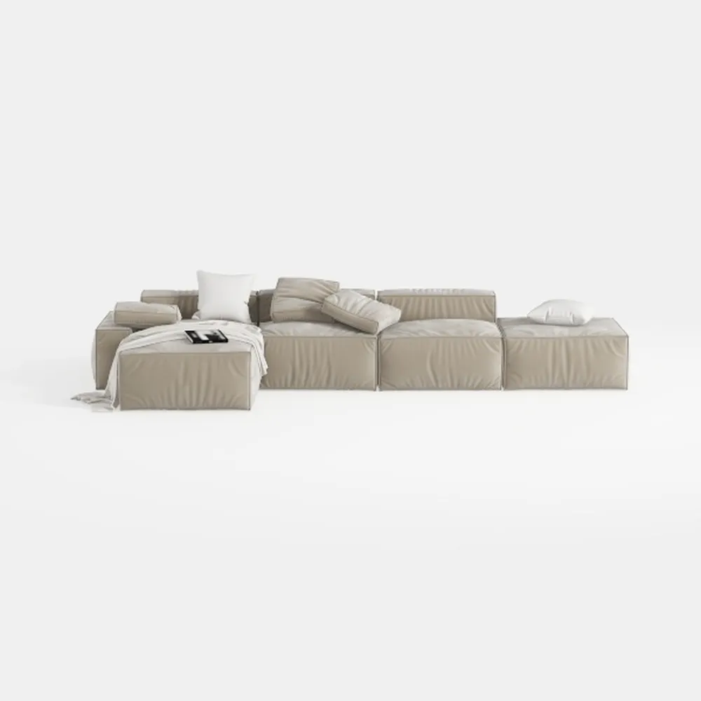 KIVENJAJA 103” Corduroy Boneless Couch, L-Shaped 