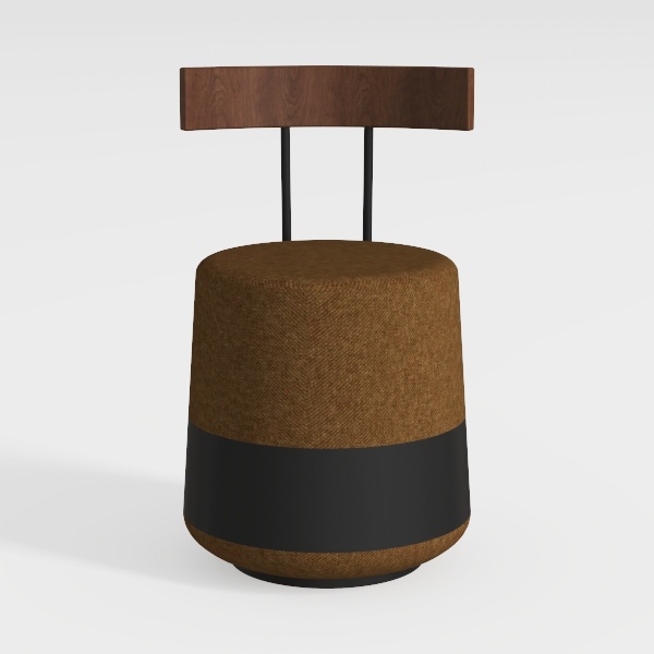 Silvia 18.5 in. Modern Minimalist Round Backless M