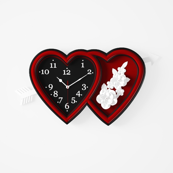 red heart shaped wall clock-Heart-to-heart