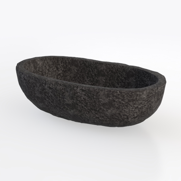 roro 7-Inch Handmade Textured Black Ceramic