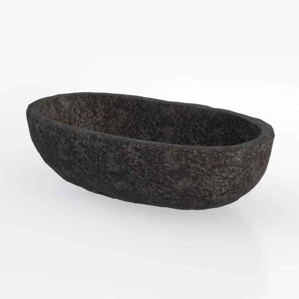 roro 7-Inch Handmade Textured Black Ceramic
