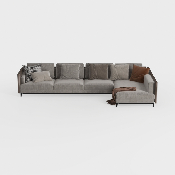 102" L Shape Sectional Couch with Ottoman,6 Seat