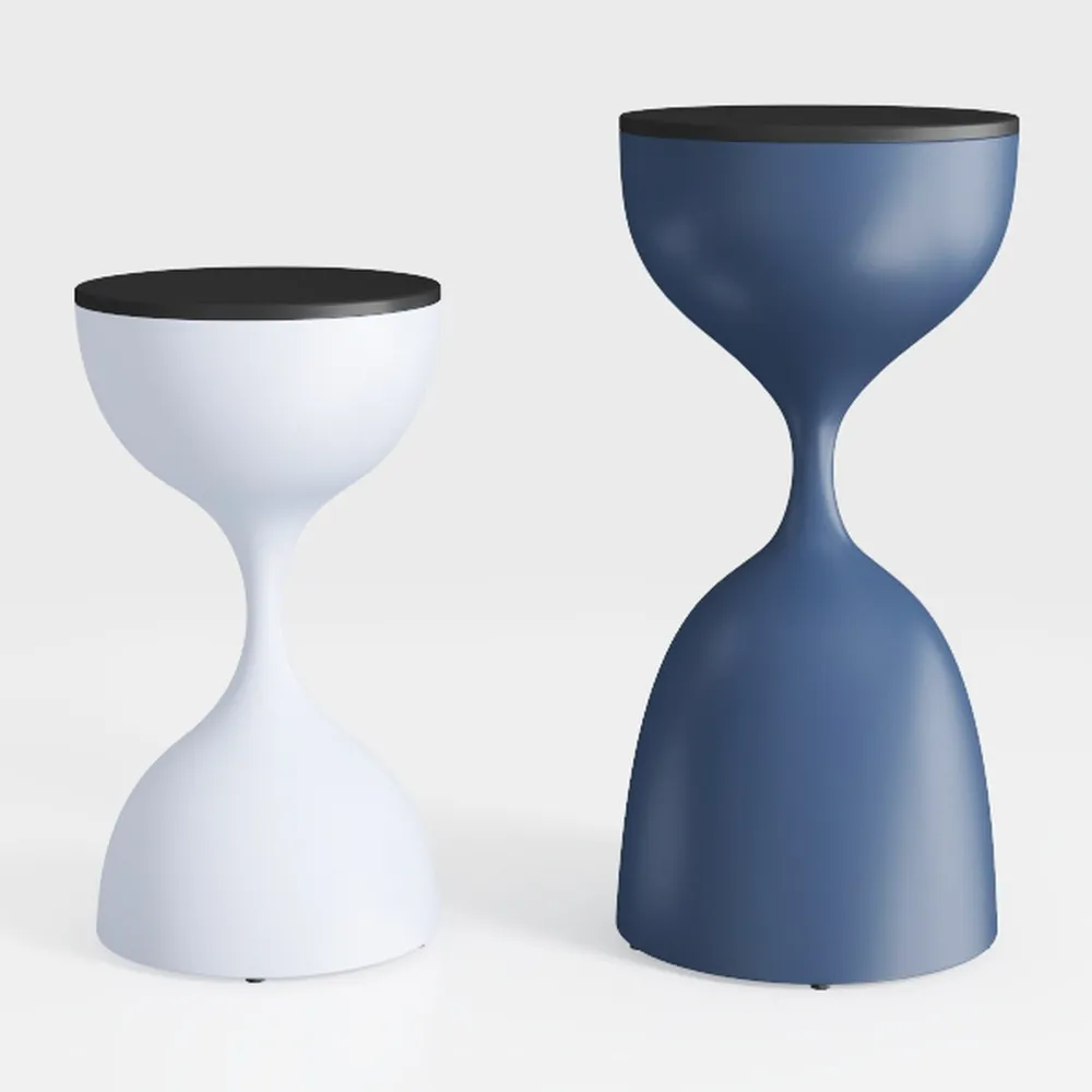 Benkyo Black Nesting Tables Pedestal Coffee Table 