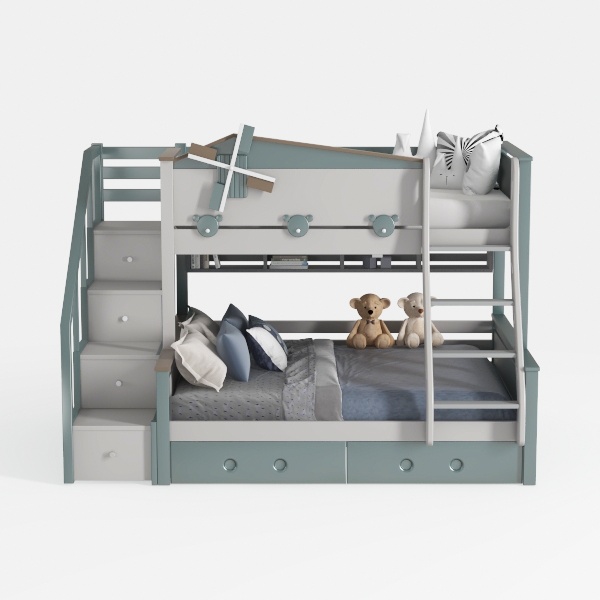 CITYLIGHT Twin Over Twin Bunk Bed with Trundle and