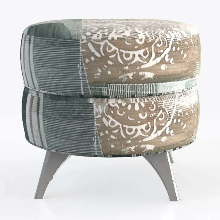 Upendo Pattern Fabric Ottoman w/Caster