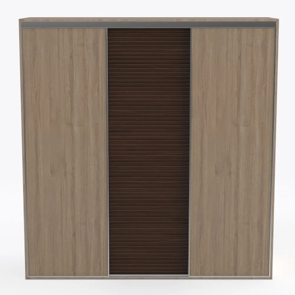 T4TREAM Fluted Shoe Storage Cabinet with 2 Sliding
