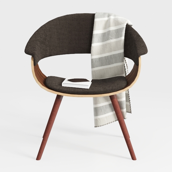 Armen Living Butterfly Dining Chair in Charcoal