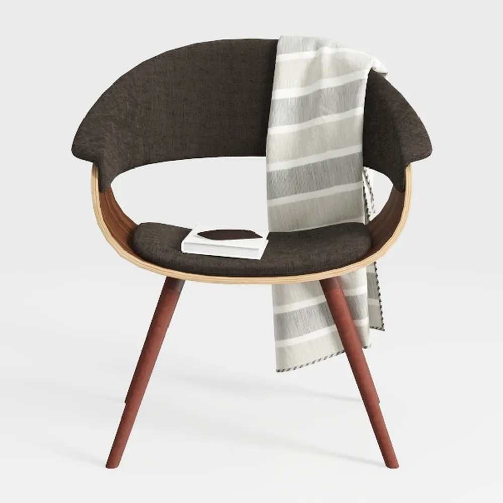 Armen Living Butterfly Dining Chair in Charcoal