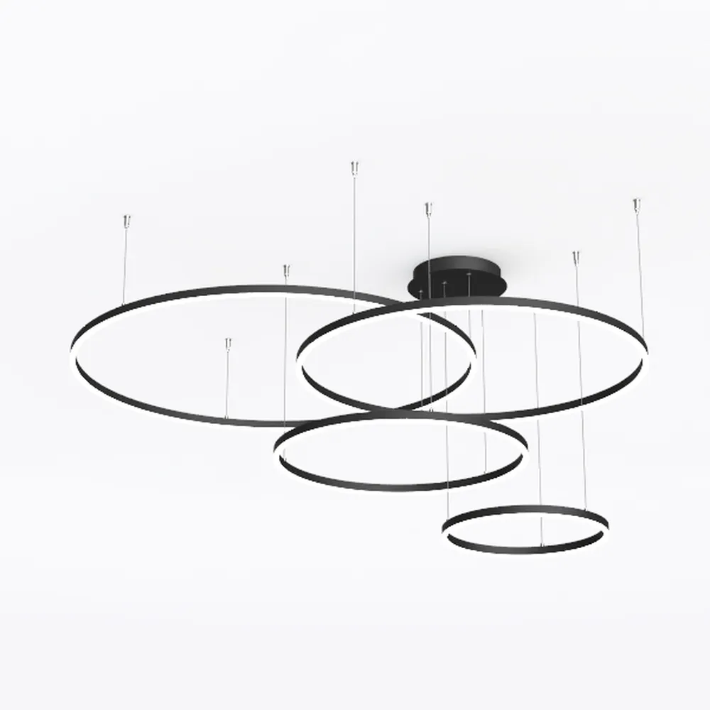 Large Disperse 5 Ring Chandelier Lighting with