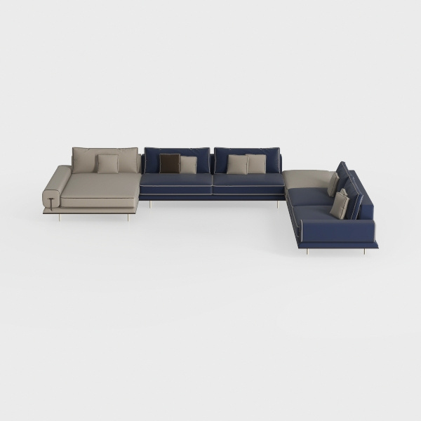 OPAHDN Modern L-Shape Modular Sectional Sofa for T