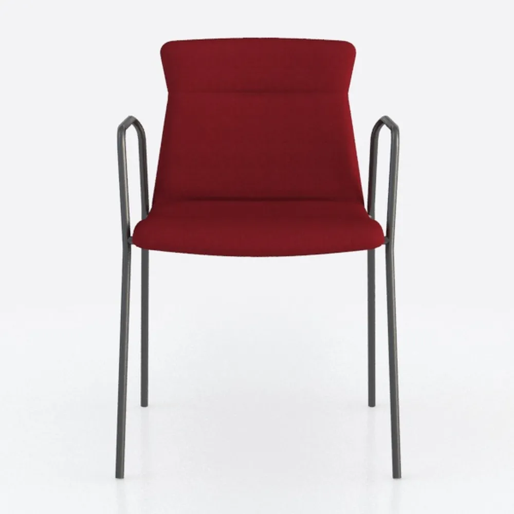 Burgundy Fabric 21 in. W Stacking Wood Accent Arm 