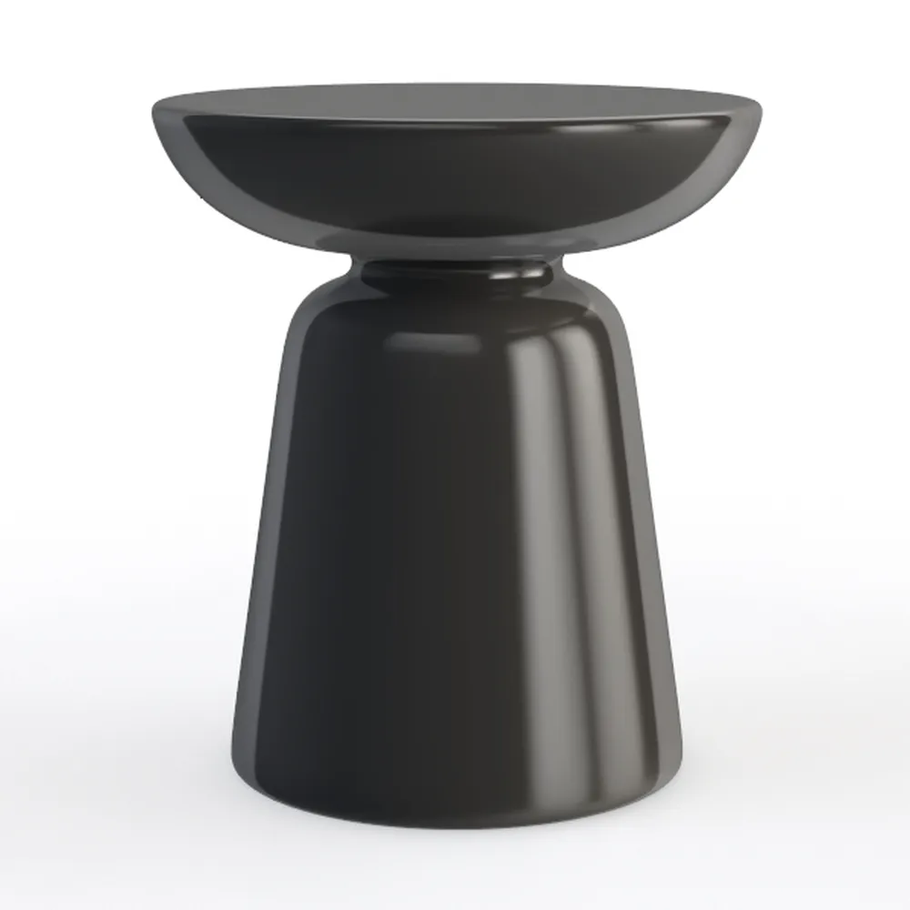 HomeRoots 18" Black Solid Wood Round End Table