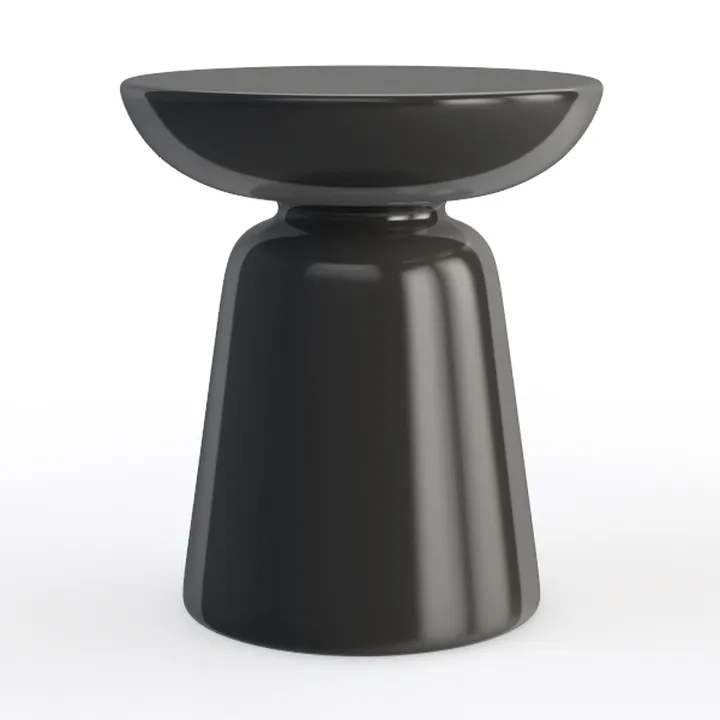 HomeRoots 18" Black Solid Wood Round End Table