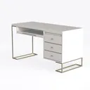 Huuger L Shaped Office Desk with Power Outlets, 47 Left 45 Degree View