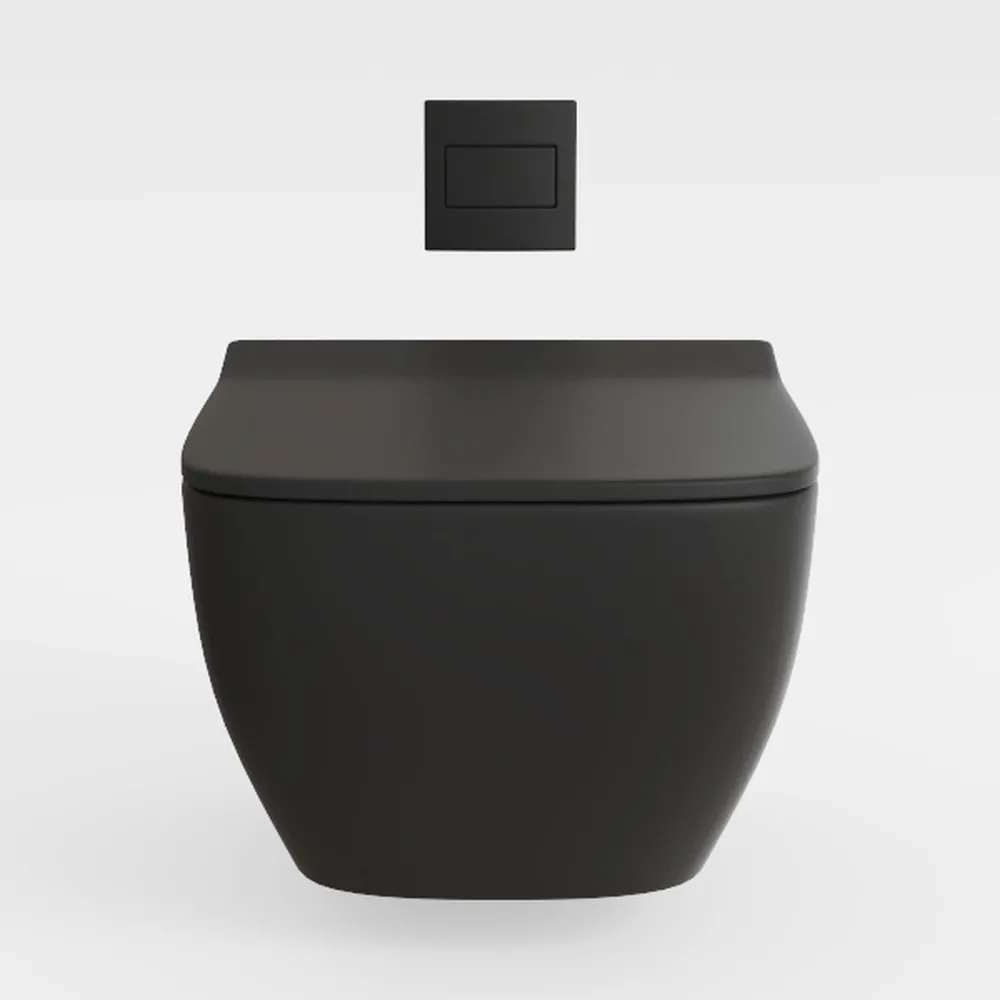 Black Smart Bidet Toilet with Auto Open Lid and