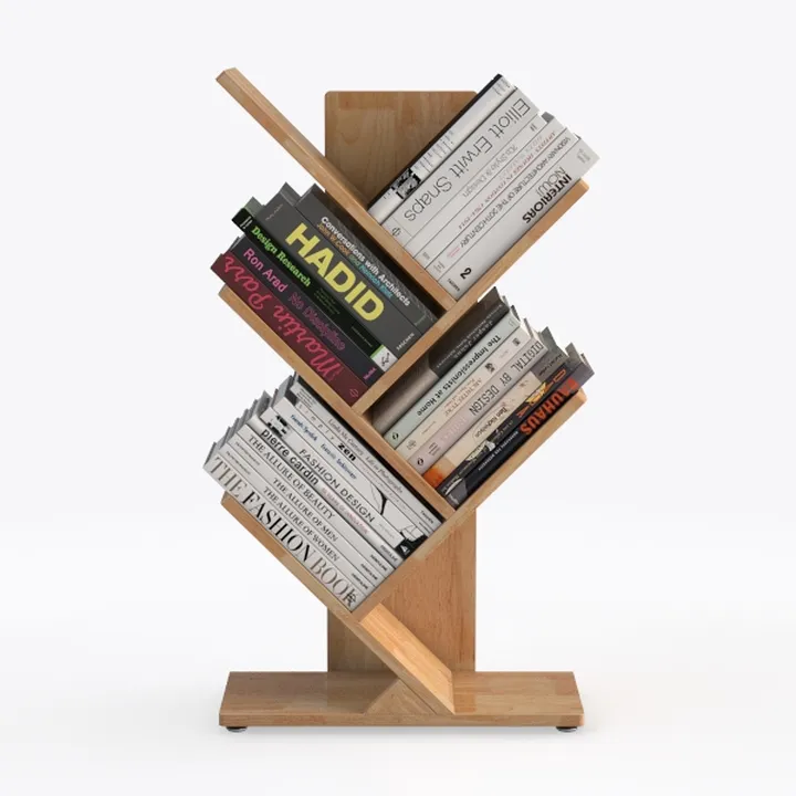6 Tier Tree Bookshelf,Small Bookcase with Storage