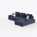 106" Modular Sectional Couch Left/Right Facing Left 45 Degree View