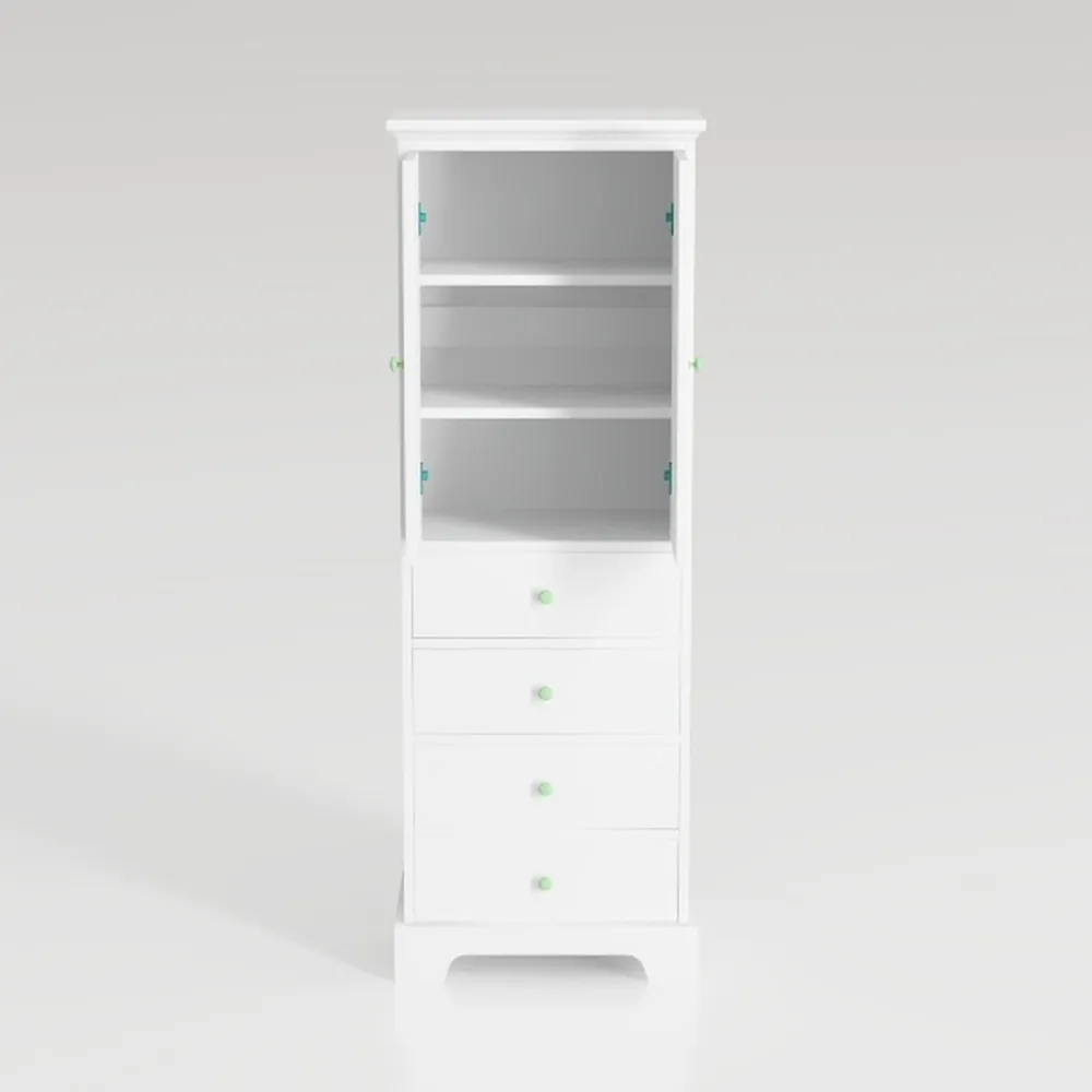 Metal Storage Cabinet with 2 Doors, 33" H White