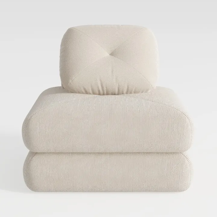 Minimalist Corduroy Tufted Accent Chair 3D Model