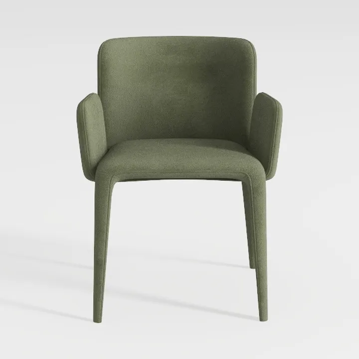 NORDICANA Barrel Dining Room Chair with Arms, Faux